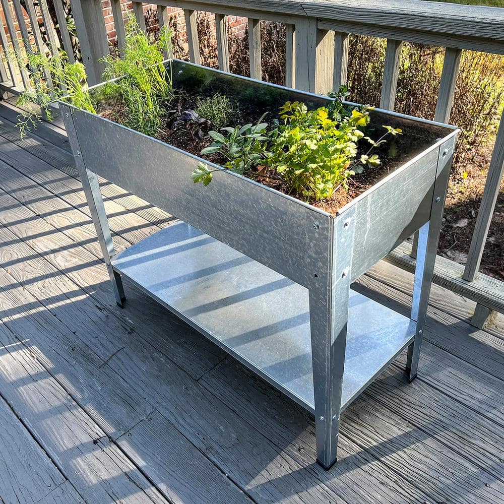 AmeriHome Galvanized Metal Elevated Garden Planter 806991