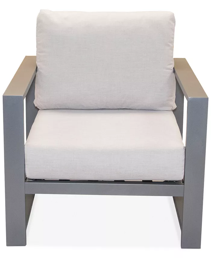 Furniture Aruba Grey Aluminum Outdoor Club Chair with Sunbrellaandreg; Cushion