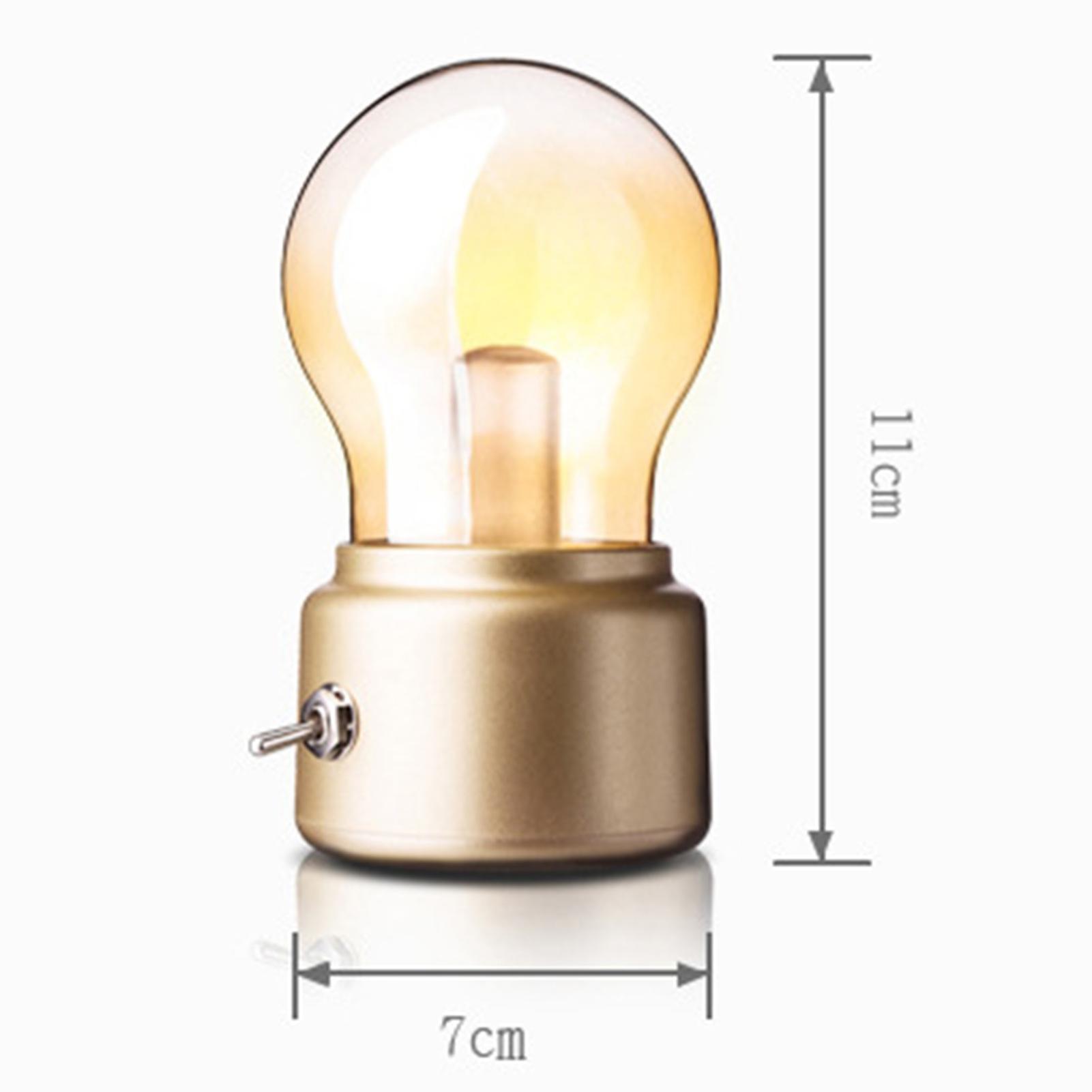 Retro Rechargeable Bulb Lamp Small Portable Night Light Eye Protection Bedroom Decoration Atmosphere Lamp No.215232