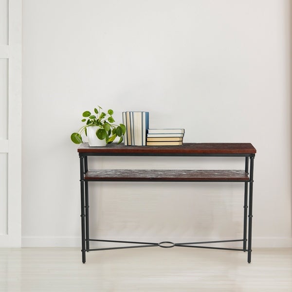 Saratoga Rustic Solid Wood and Iron Console Table