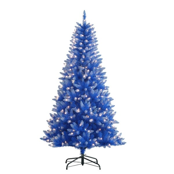 Prelit Artificial Medium Blue Pine Christmas Tree