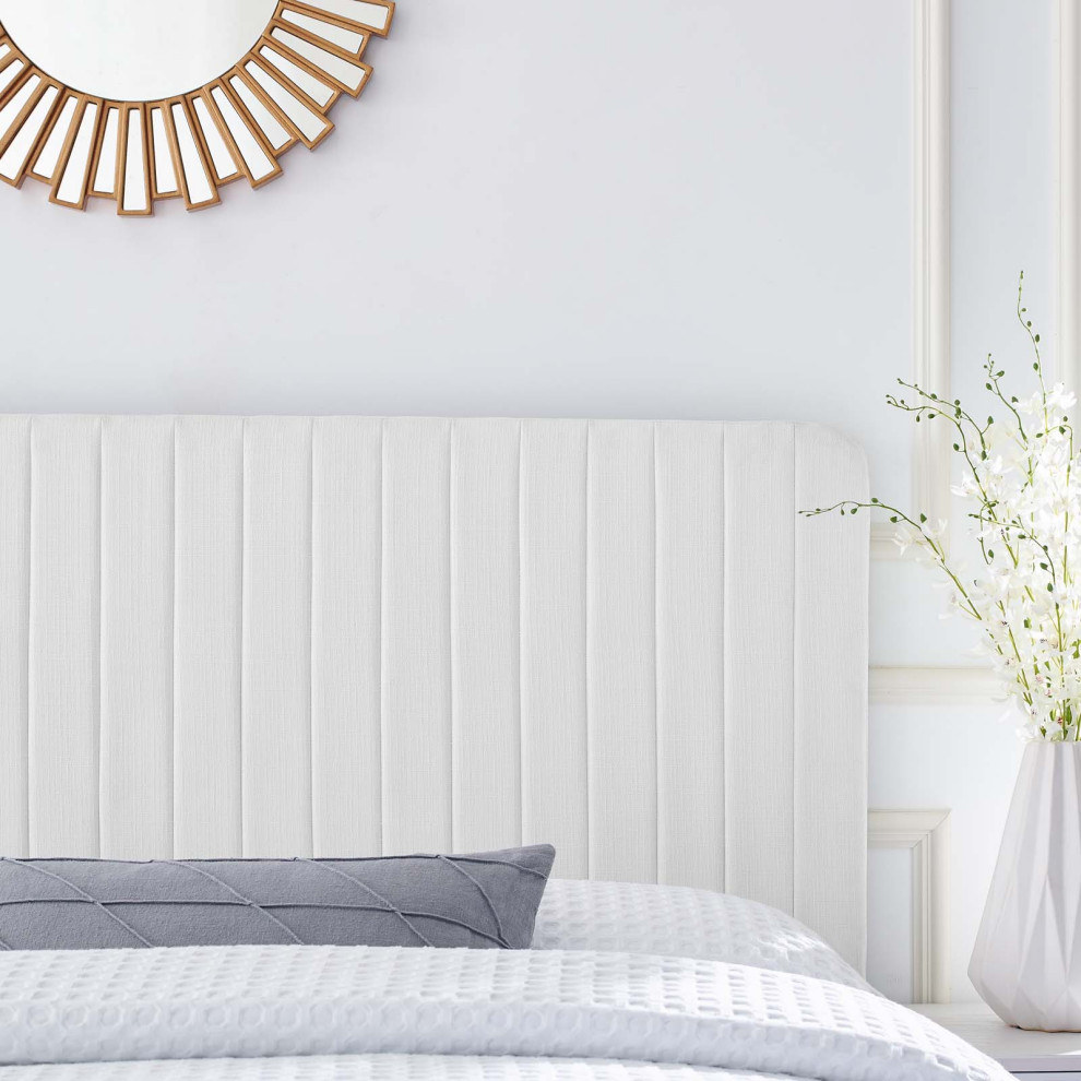 Milenna Channel Tufted Upholstered Fabric Full/Queen Headboard   Transitional   Headboards   by ShopFreely  Houzz