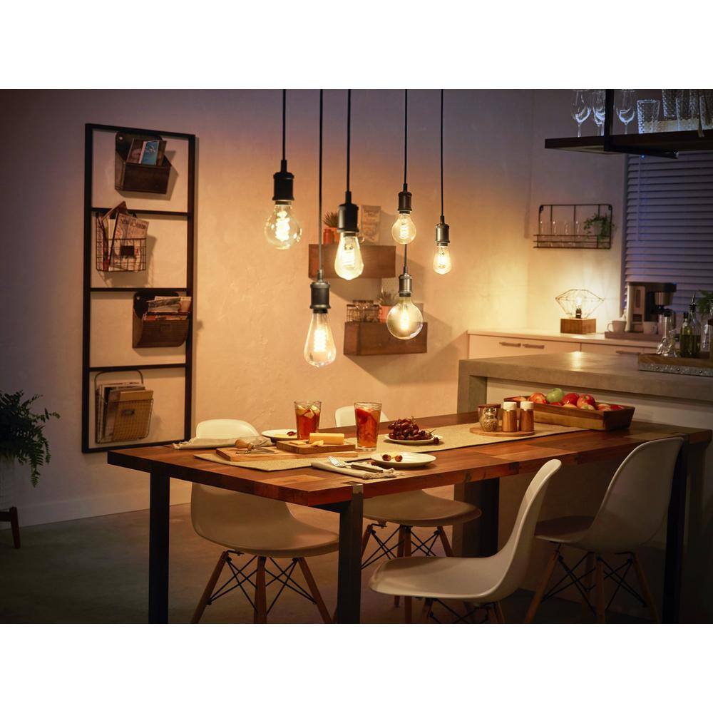 Philips Hue 40-Watt Equivalent A19 Smart LED Vintage Edison Soft White (2700K) with Bluetooth (1-Pack) 571109