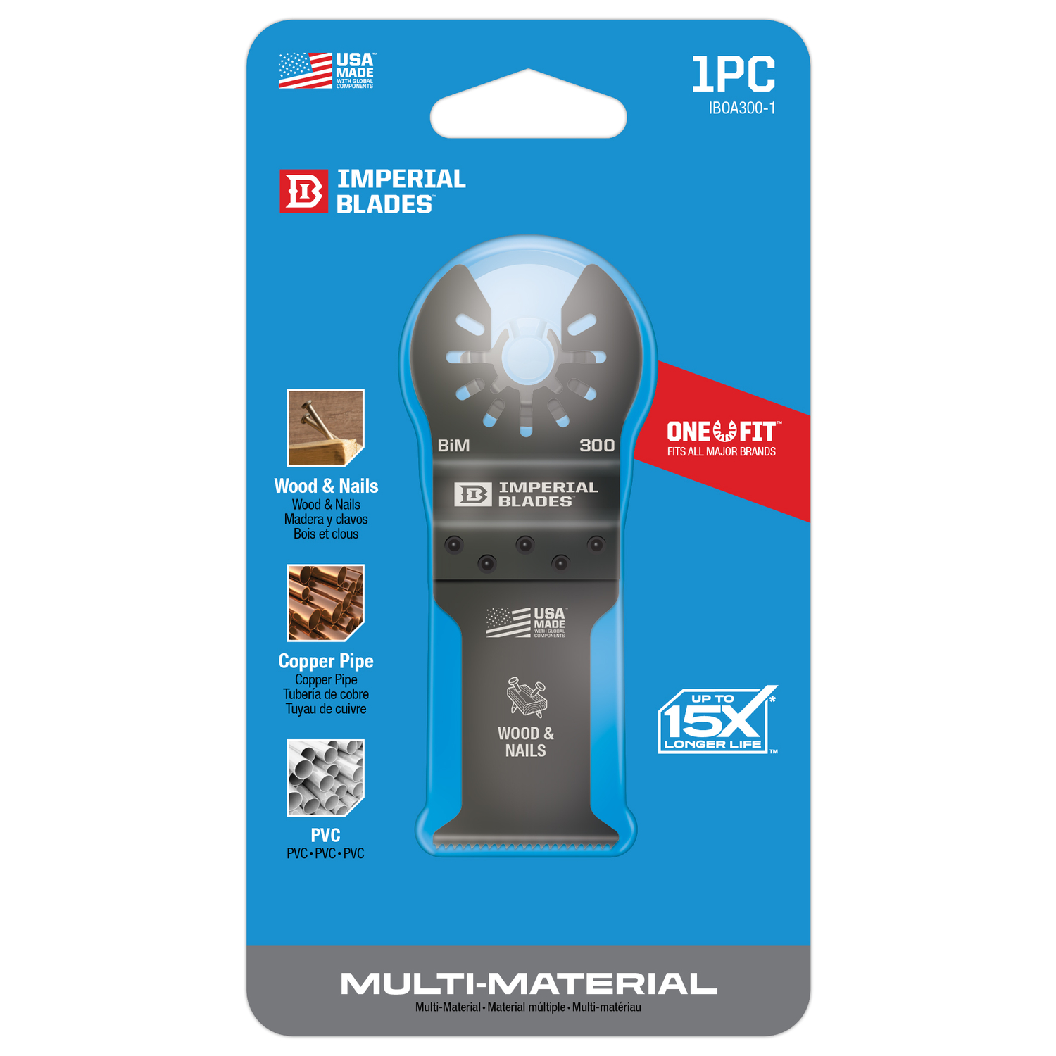 Imperial Blades One Fit 3-5/8 in. L Bi-Metal Oscillating Saw Blade 1 pk