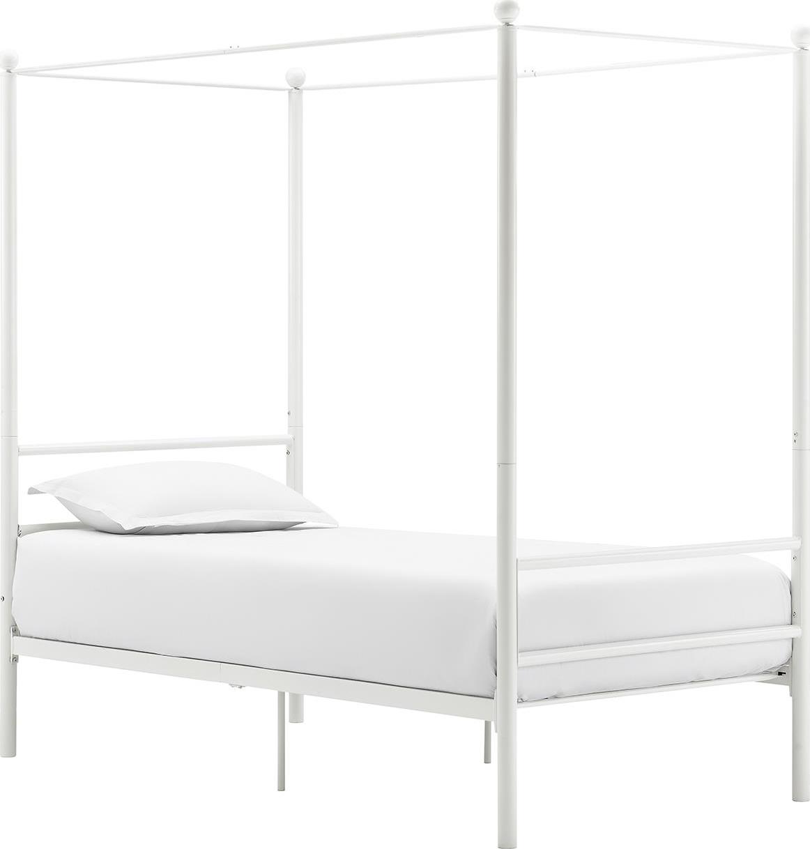 Mainstays Metal Canopy Bed， Off White