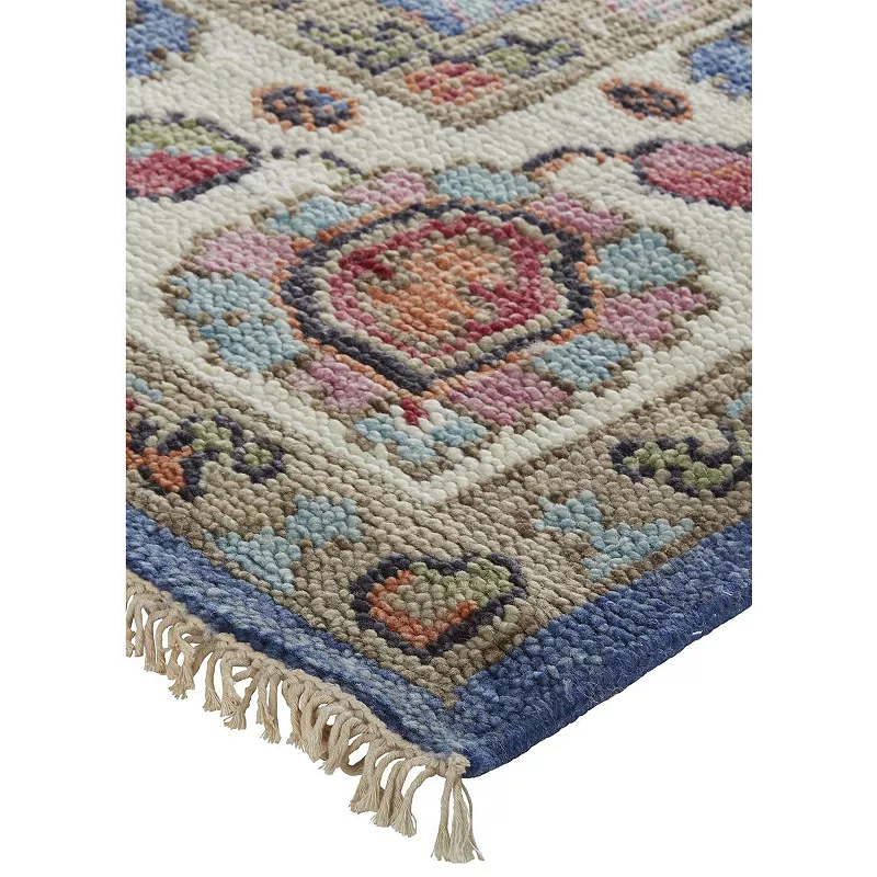 Weave and Wander Bennet Ornamental Border Luxury Wool Rug