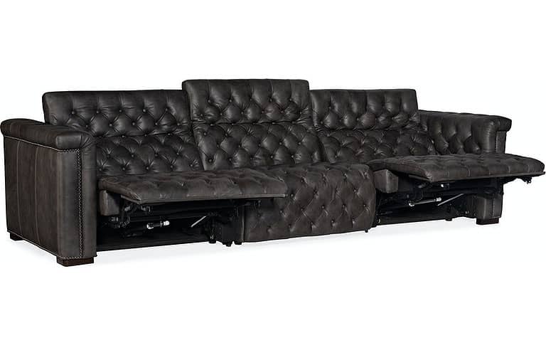 Hooker Furniture Living Room Savion Grandier Power Recliner Sofa With Power Headrest