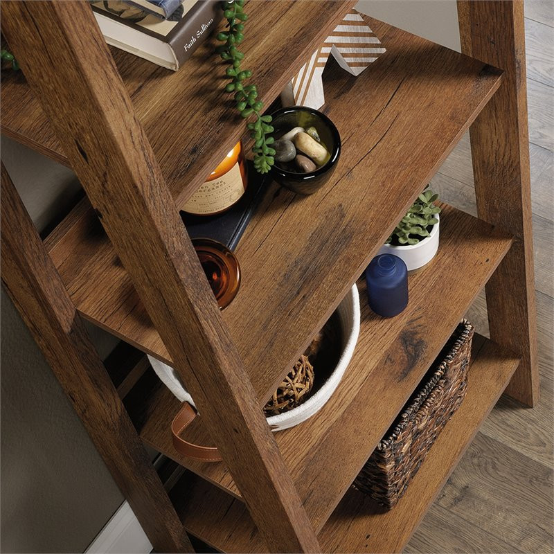 Pemberly Row 5 Shelf Transitional Engineered Wood Bookcase in Vintage Oak   Transitional   Bookcases   by Homesquare  Houzz