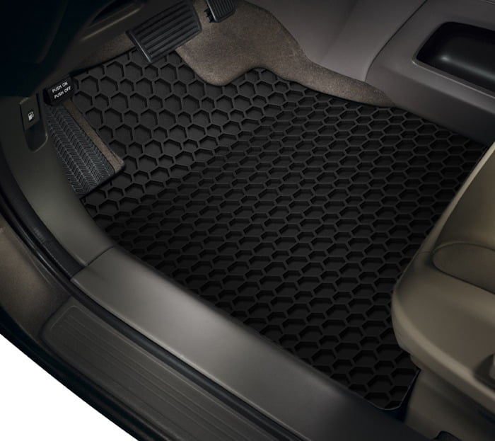 ToughPRO - Two Front Mats Compatible with INFINITI G20 - All Weather Heavy Duty (Made in USA) - Black Rubber - 1999