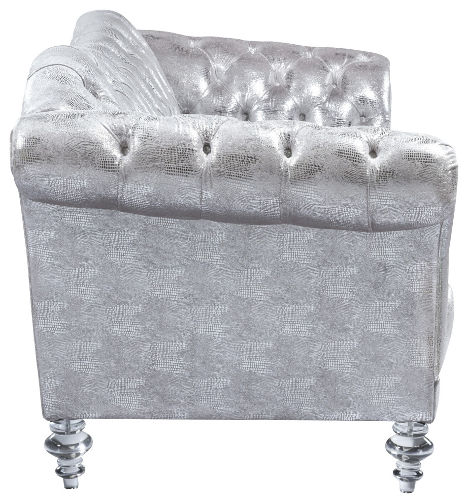 ACME Dixie Sofa  Metallic Silver   Contemporary   Sofas   by Kolibri Decor  Houzz