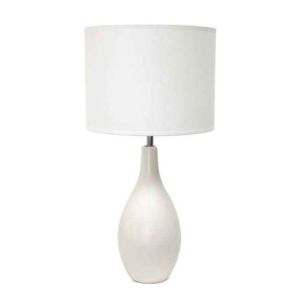 Simple Designs Oval Bowling Pin Base Ceramic Table Lamp