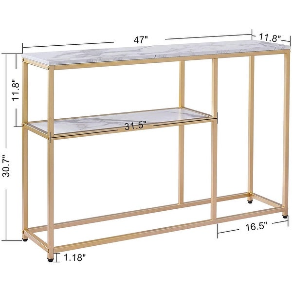 Ivinta Farmhouse Console Table， Marble Sofa Table for Living Room