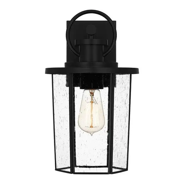 Asher 1-Light Matte Black Outdoor Wall Lantern - White Shopping - The Best Deals on Outdoor Wall Lanterns | 40756146