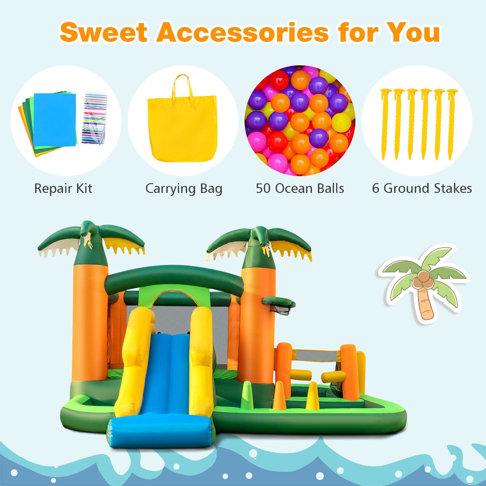 BOUNTECH Inflatable Bounce House, Big Bouncy House for Toddler Kids 5-12 Indoor Outdoor Party Fun w/Slide, Football/Volleyball