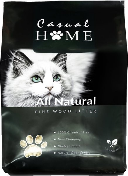 Casual Home Natural Pine Pellet Unscented Non-Clumping Cat Litter， 20-lb bag