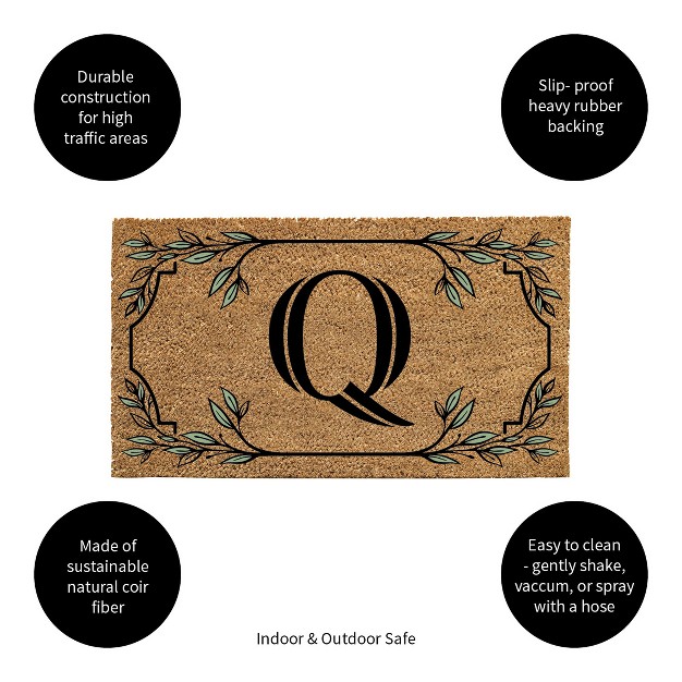 X 16 quot Monogram Coir Mat Letter quot q quot