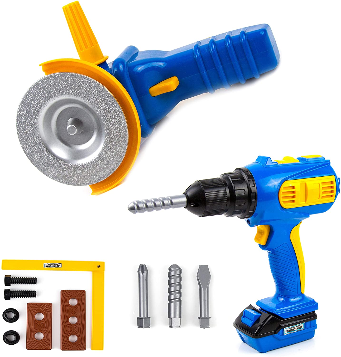 Toysery Battery Power Tool Drill Set Toy for Kids Toddler - Babies Electric Engineering Accessories -13 Pieces