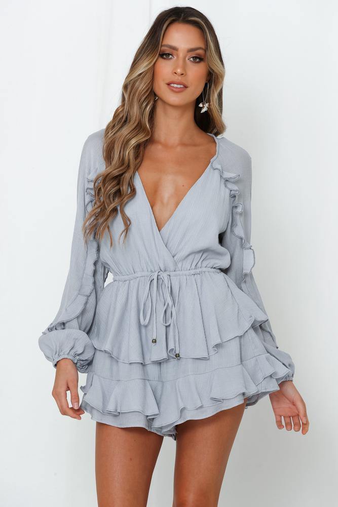 Not Around Romper Grey