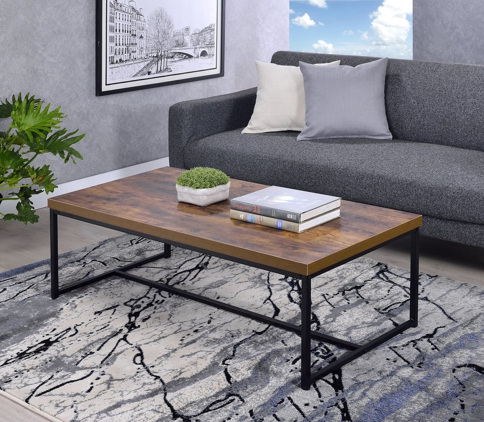 ACME Bob Coffee Table  Weathered Oak and Black   Industrial   Coffee Tables   by Acme Furniture  Houzz