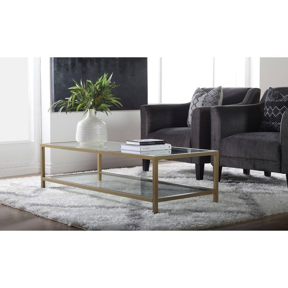 Carbon Loft Heimlich Metal/Glass Rectangle Coffee Table