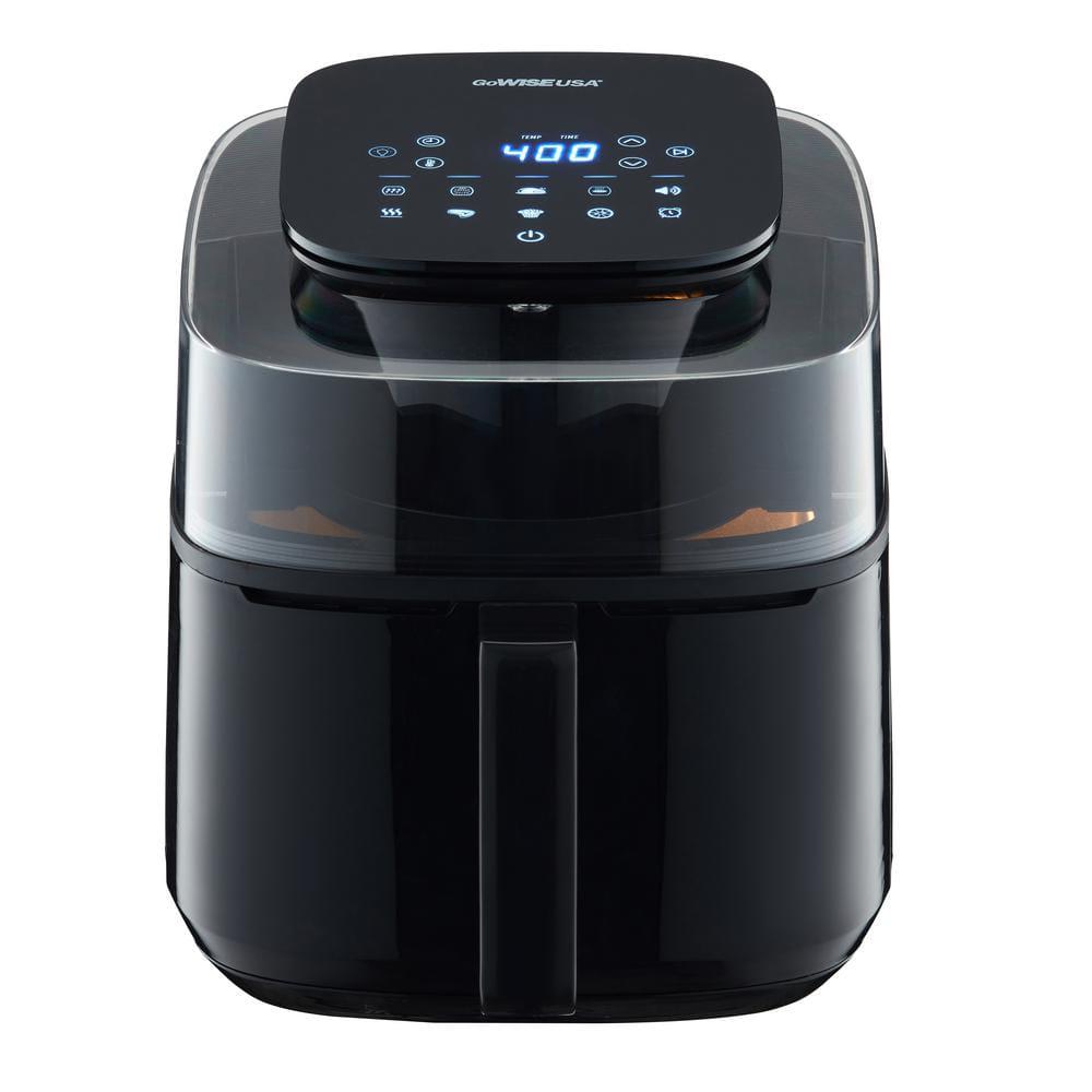 GoWISE USA 55 Qt Black Air Fryer with 180° Viewing Window