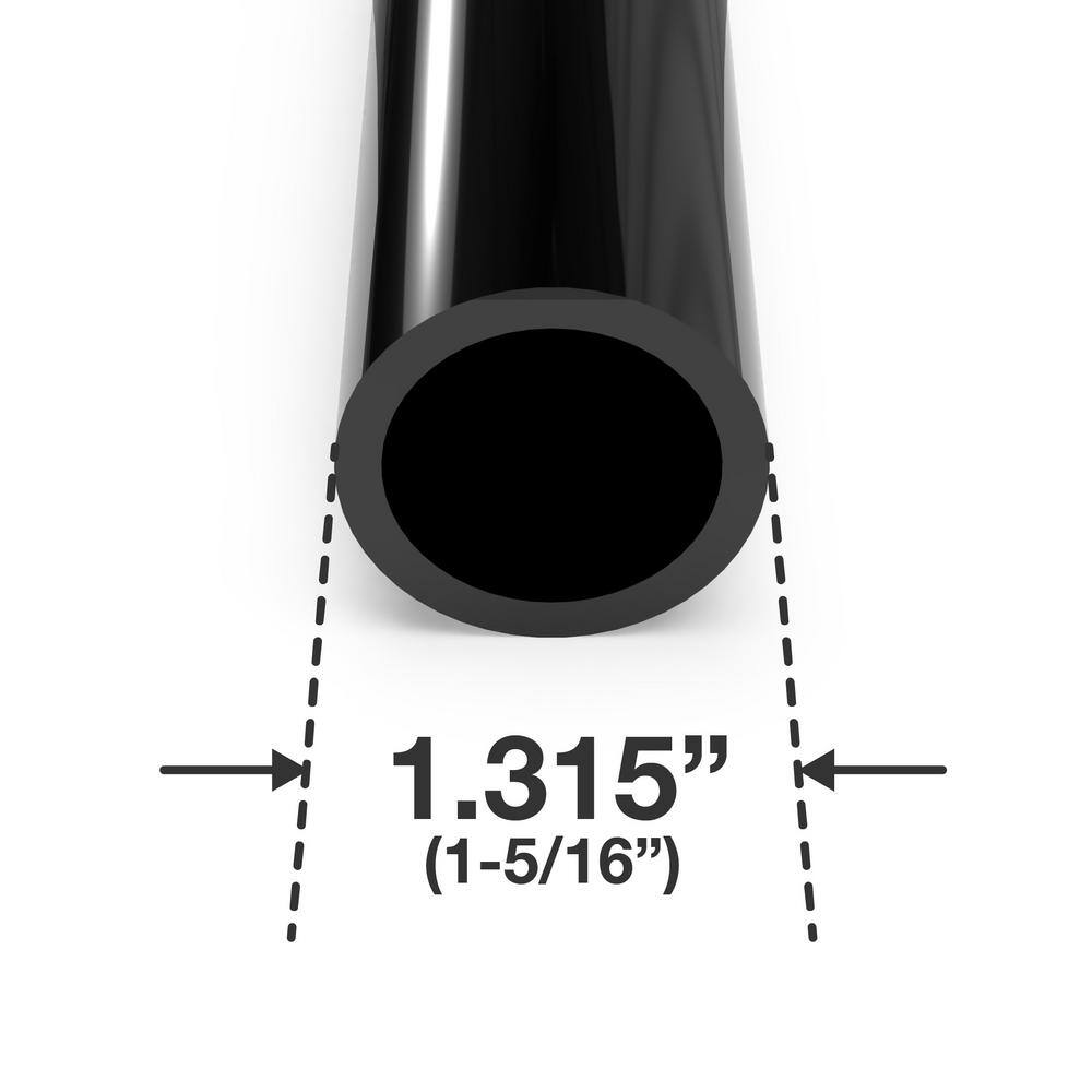 Formufit 1 in. x 5 ft. Black Furniture Grade Schedule 40 PVC Pipe (2-Pack) P001FGP-BK-5x2