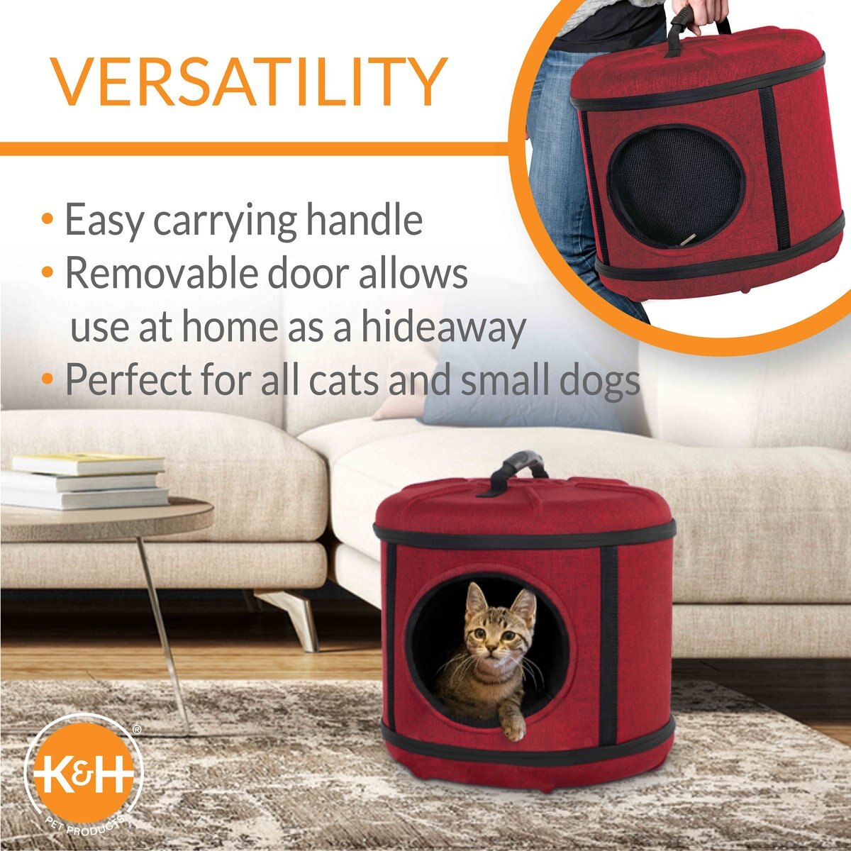 KandH Pet Products Mod Capsule Cat Carrier and Hideaway