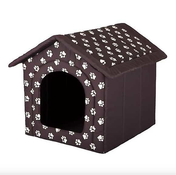 Brown With Paw Pattern Doghouse