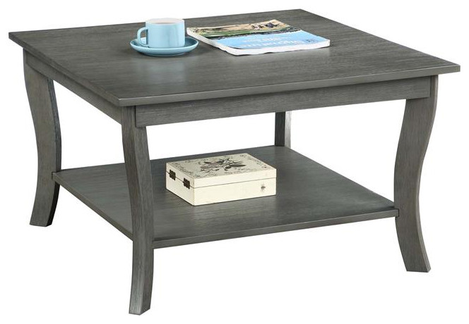 Convenience Concepts American Heritage Square Coffee Table in Gray Wood Finish   Transitional   Coffee Tables   by Homesquare  Houzz