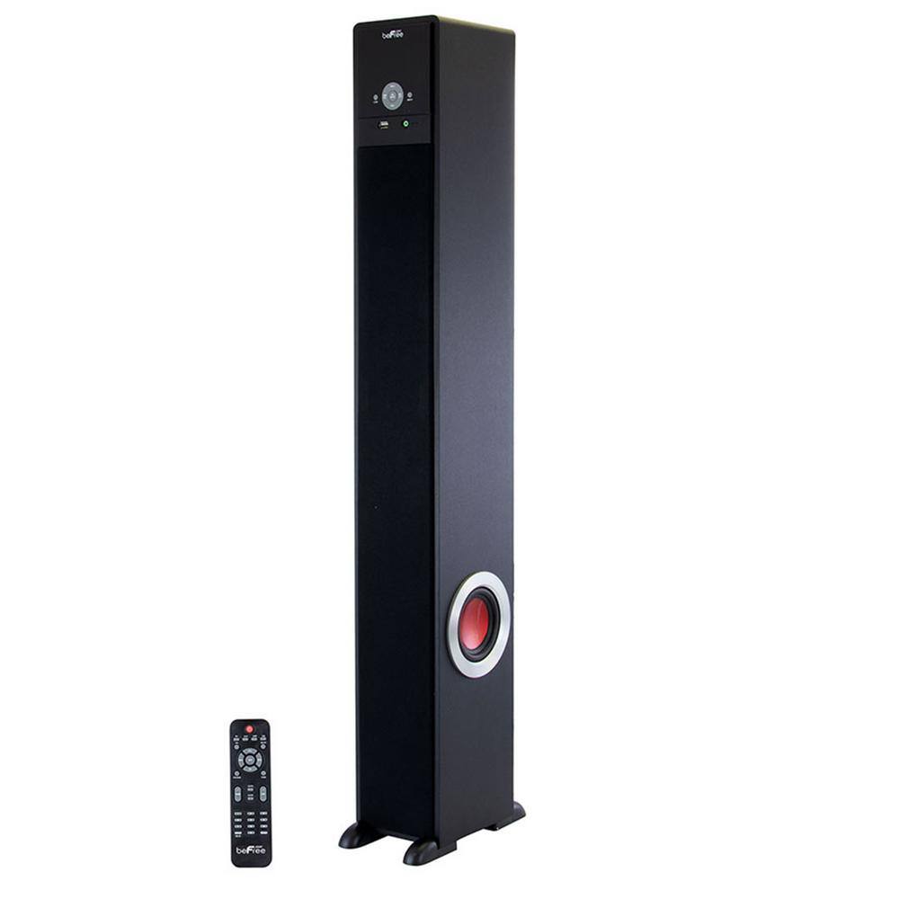 BEFREE SOUND Bluetooth Powered 90-Watt Tower Speaker in Black with 5.1 in. Subwoofer 98595895M