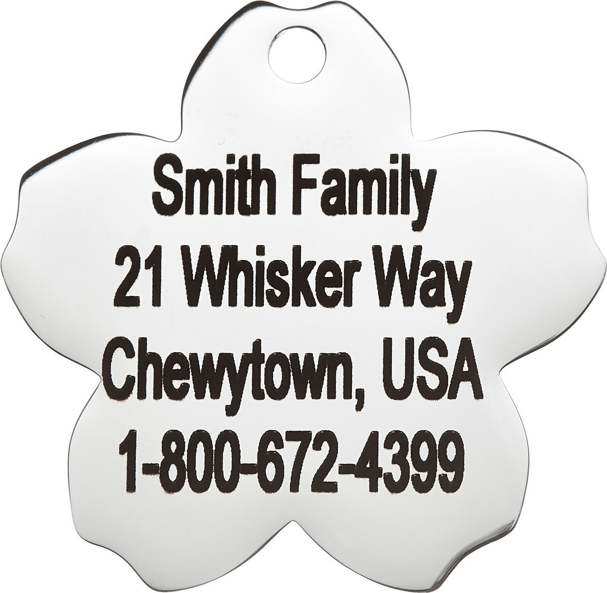 Frisco Stainless Steel Personalized Dog and Cat ID Tag， Flower