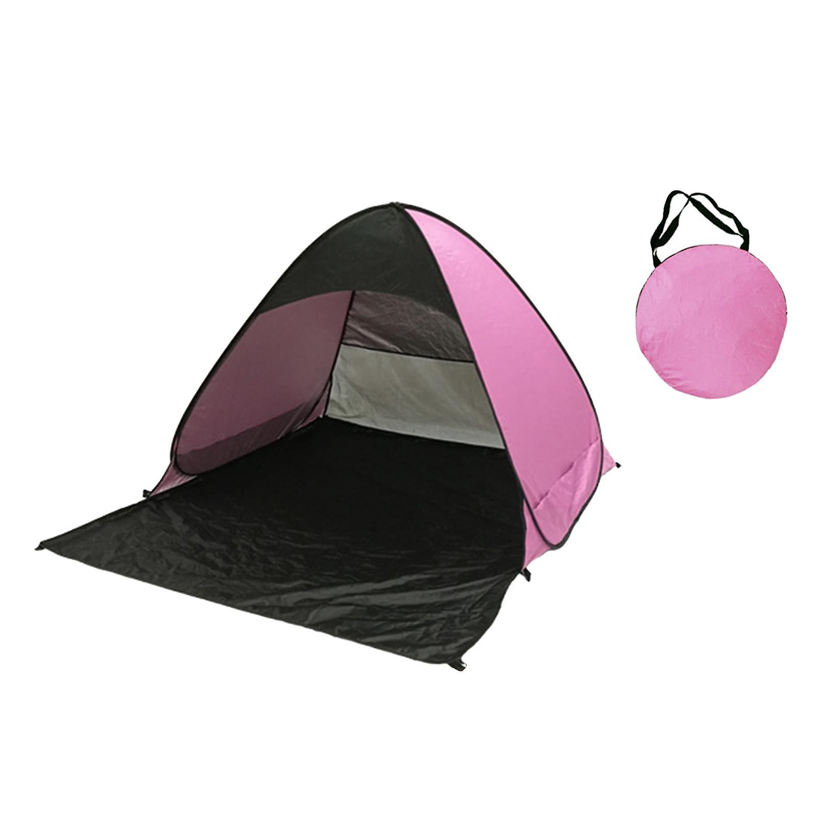 Pop Up Tent Portable Tent Sun Protection Beach Tent For Fishing Picnic Beach Pink Black