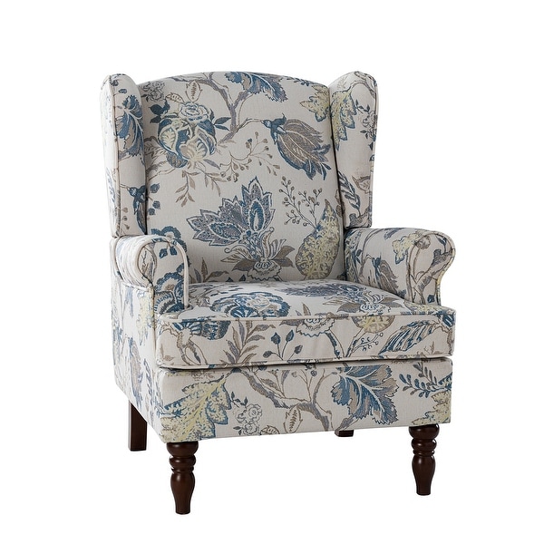 Epimethis Traditional Fabric Accent Armchair with Turned Legs by HULALA HOME