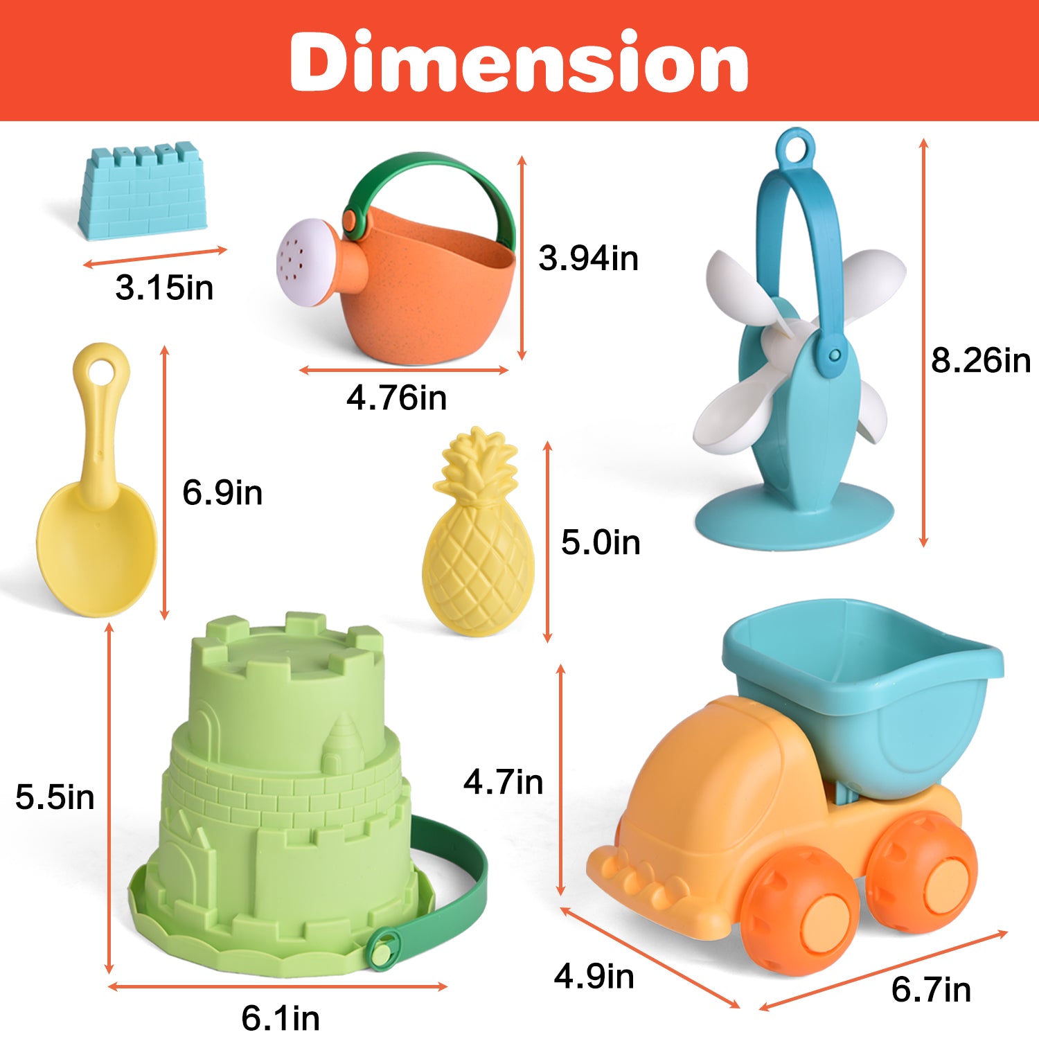 Fun ittle Toys18 Pcs Kids Beach Sand Toy Set, Beach Bucket Car, Watering Can, Shovel, Rake and Sand Castle Building Kit, Kids Outdoor Toys,Animals Snow Sandbox Toys,Summer Beach Toys