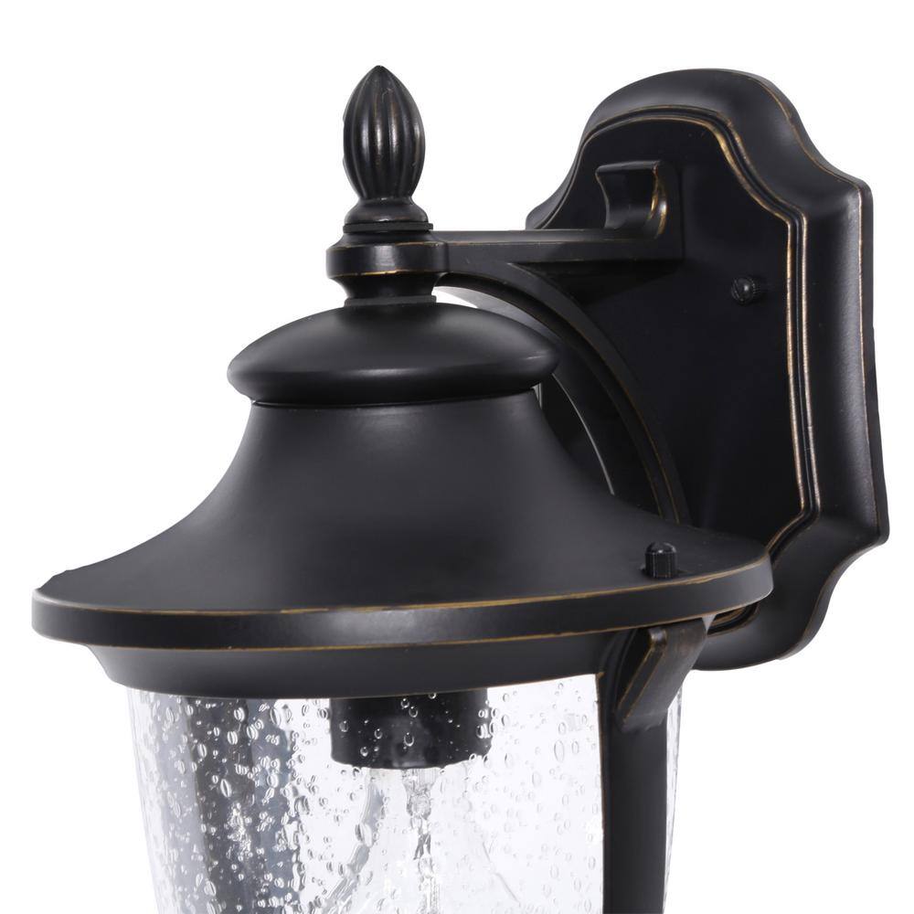 Home Decorators Collection Wilkerson 1-Light Black Outdoor Wall Lantern Sconce 23452