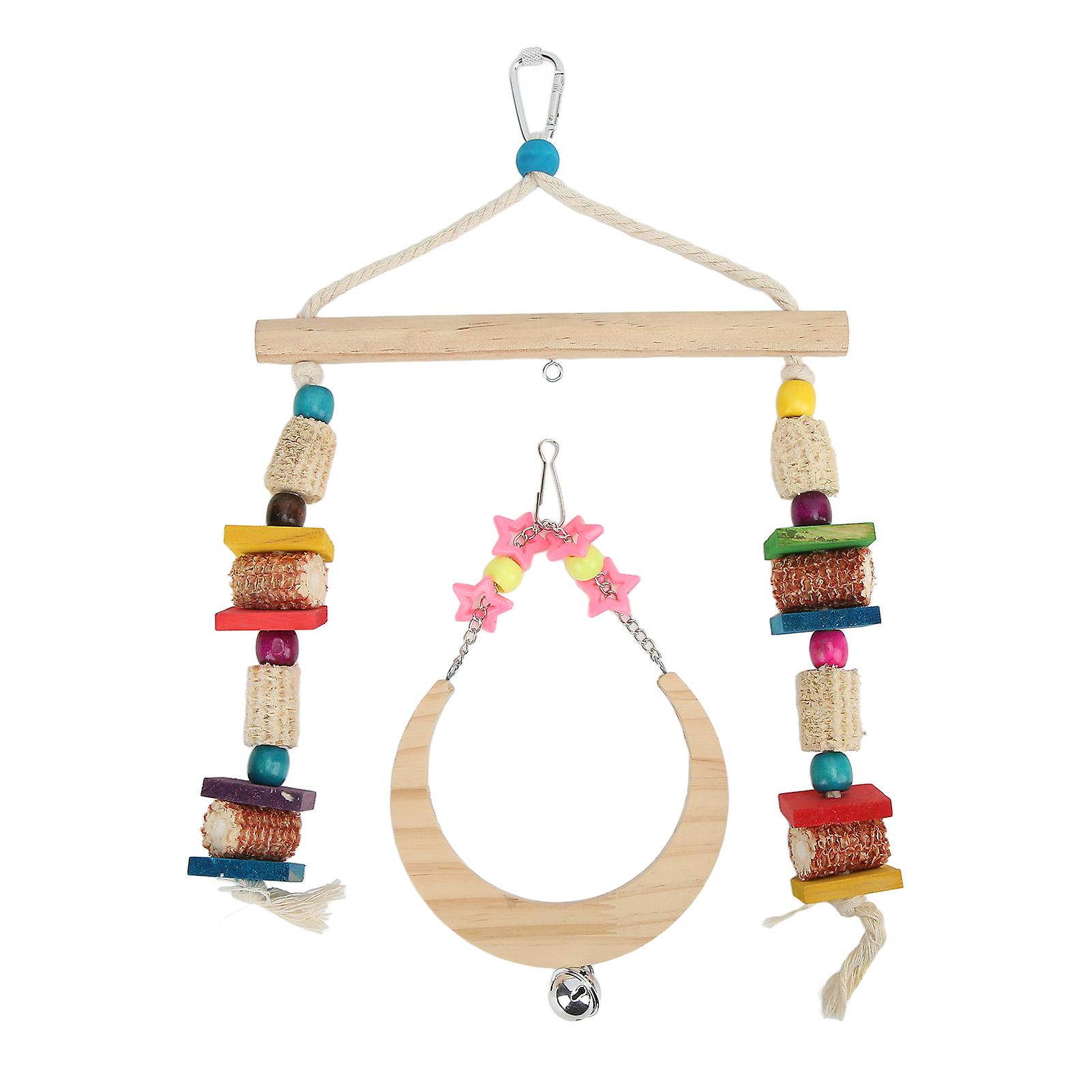 Bird Chewing Toys Natural Wood Corn Cob Parrot Swing Toy For Small Parakeets Budgie Macaws Conures Finches Love Birds