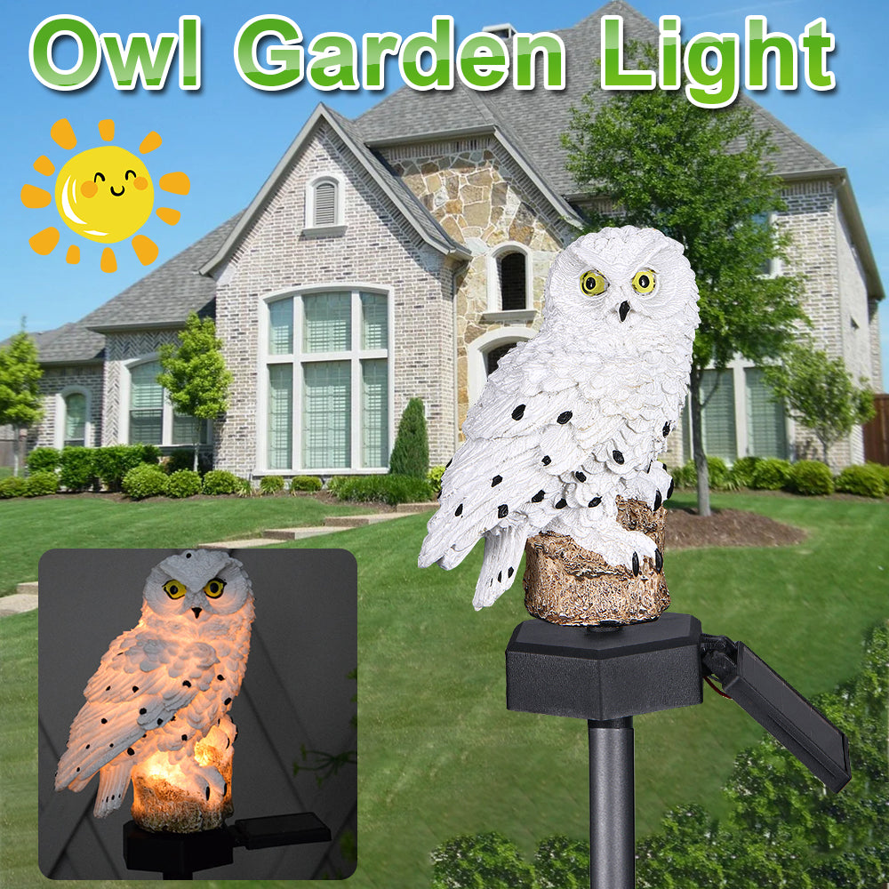 Kqiang Novelty Solar Garden Lights Owl Ornament Animal Bird Outdoor Led Decor Sculpture