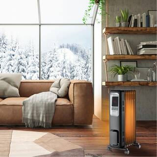 Pelonis 1500-Watt Digital Electric Oil-Filled Radiant Portable Space Heater HO-0280