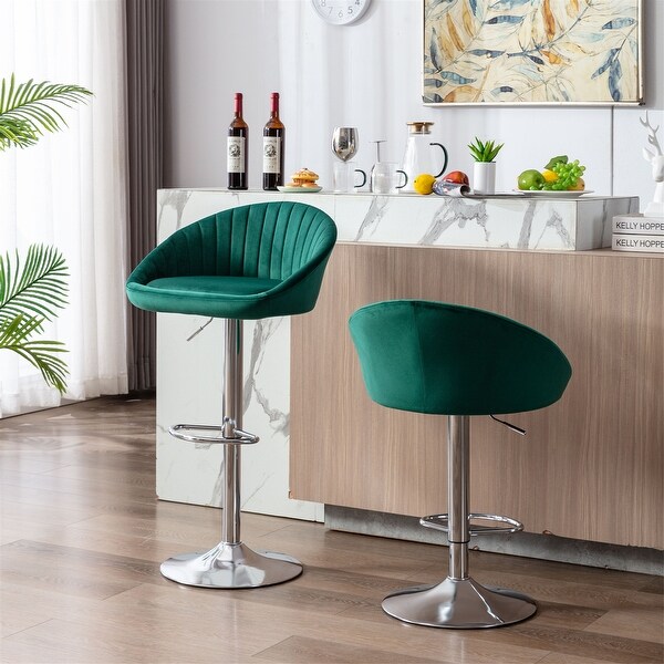 Bar Stools with Back and Footrest Counter Height ( Set of 2 )