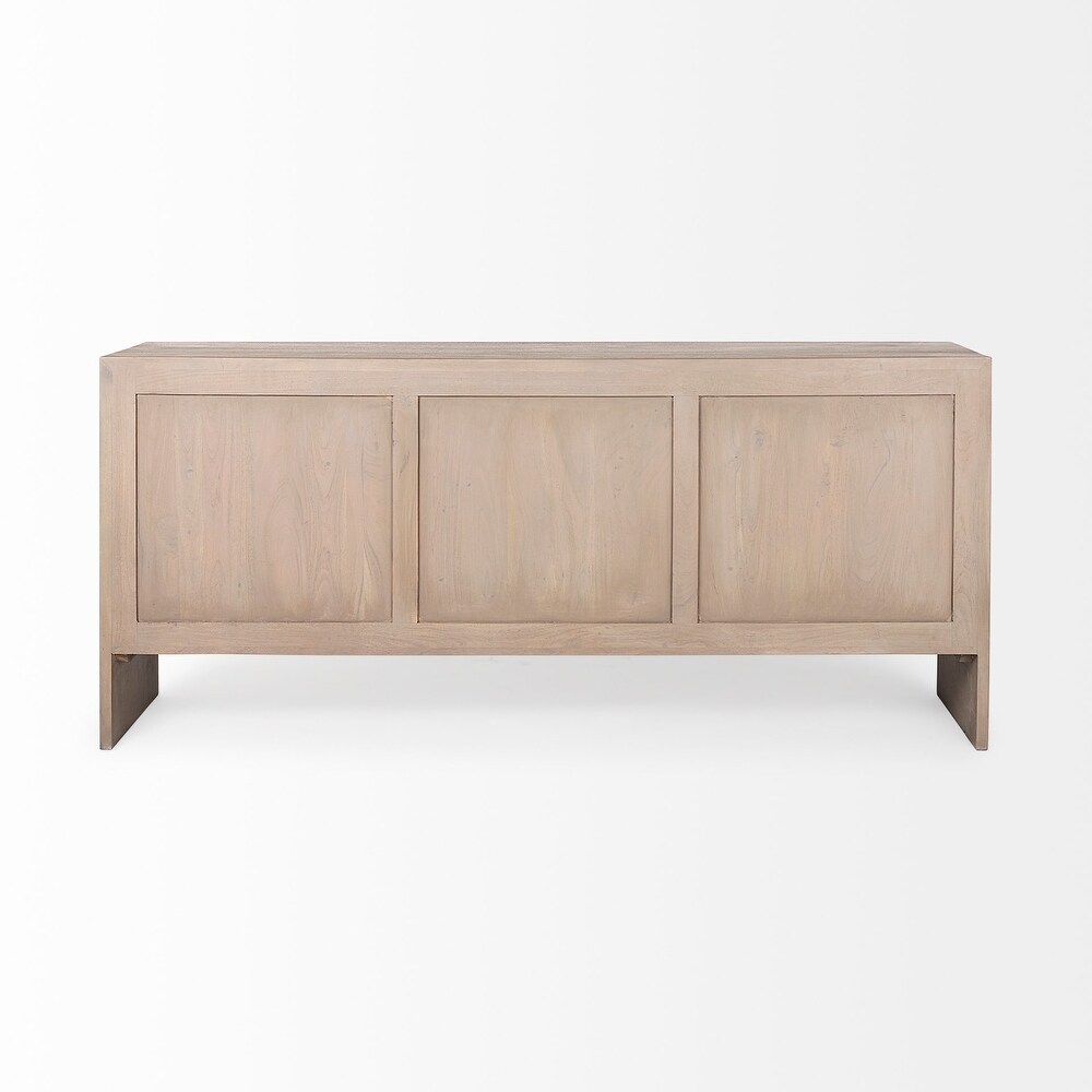 Konstantin Light Brown Solid Wood With Live Edge Doors Sideboard   72.0L x 18.0W x 32.0H