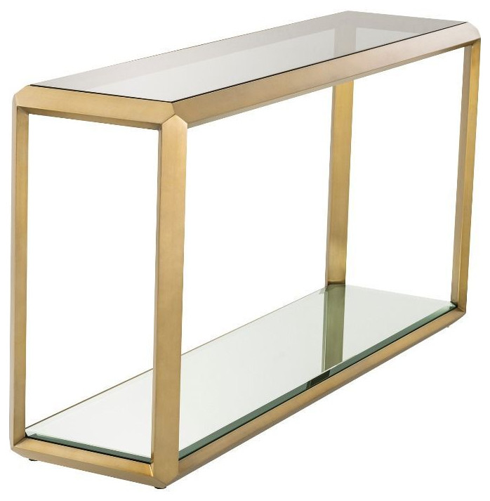 Slim Brass Console Table  Eichholtz Callum   Contemporary   Console Tables   by Oroa   Distinctive Furniture  Houzz