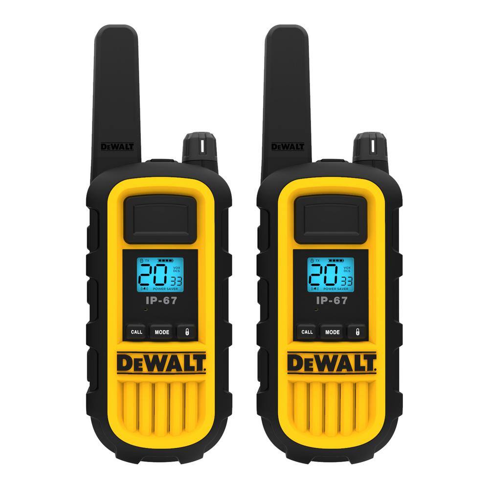 DW DXFRS800 Heavy-Duty 2-Watt Walkie Talkies (2-Pack) DXFRS800