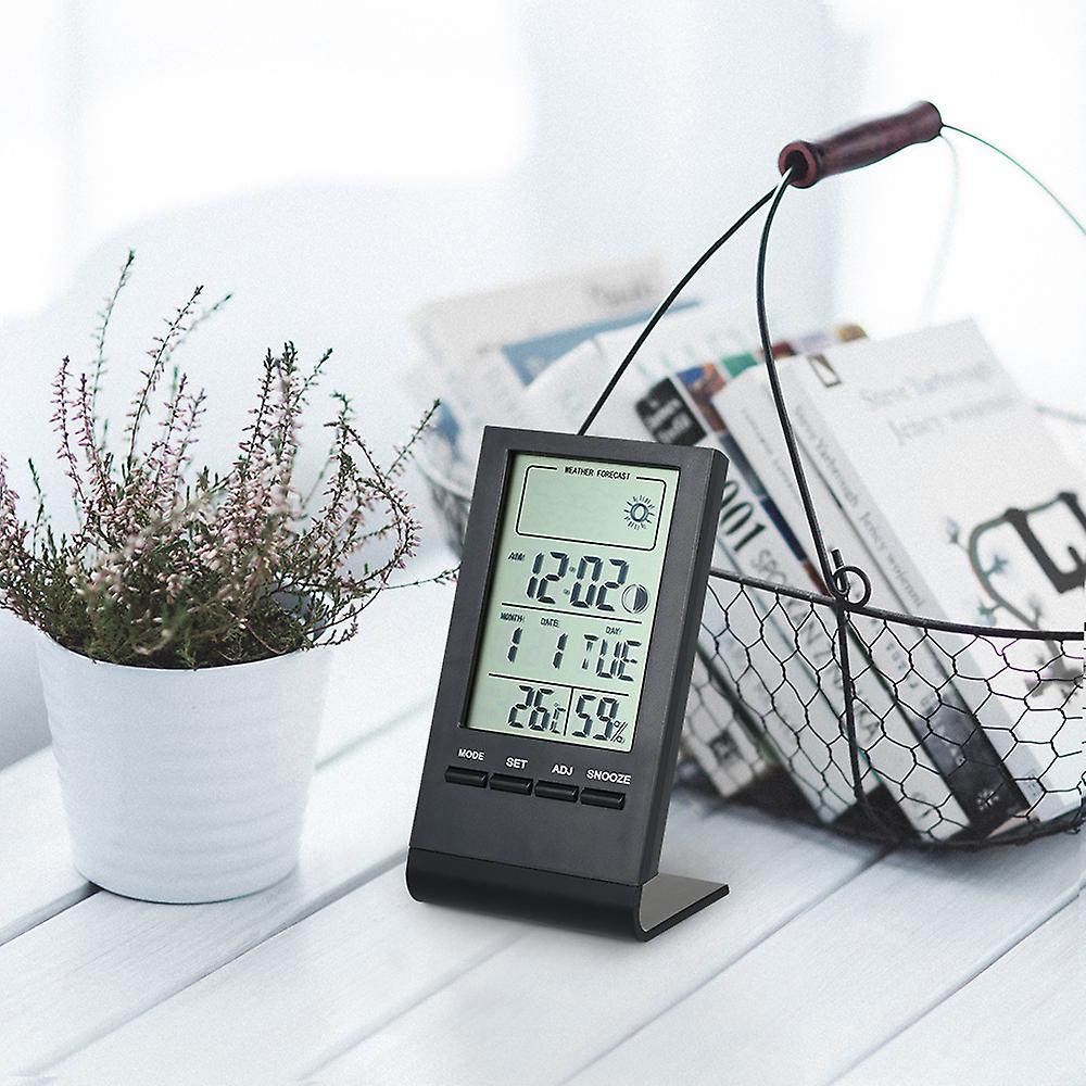 Mini Digital Thermometer Indoor Hygrometer Room / Temperature Humidity Monitor Meter Gauge Alarm Clock Thermo-hygrometer With Max Min Value Display No