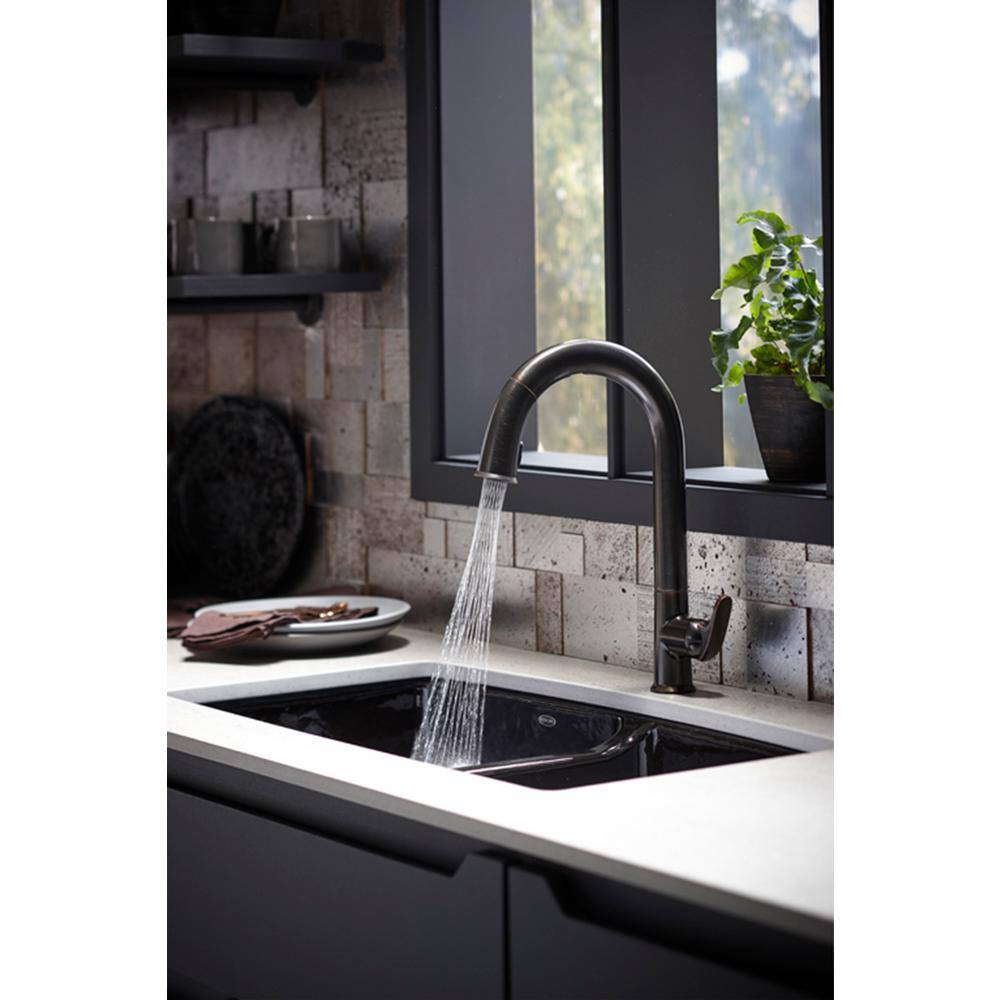 KOHLER Sensate Single-Handle Pull-Down Sprayer Kitchen Faucet with Konnect in Oil-Rubbed Bronze K-72218-WB-2BZ