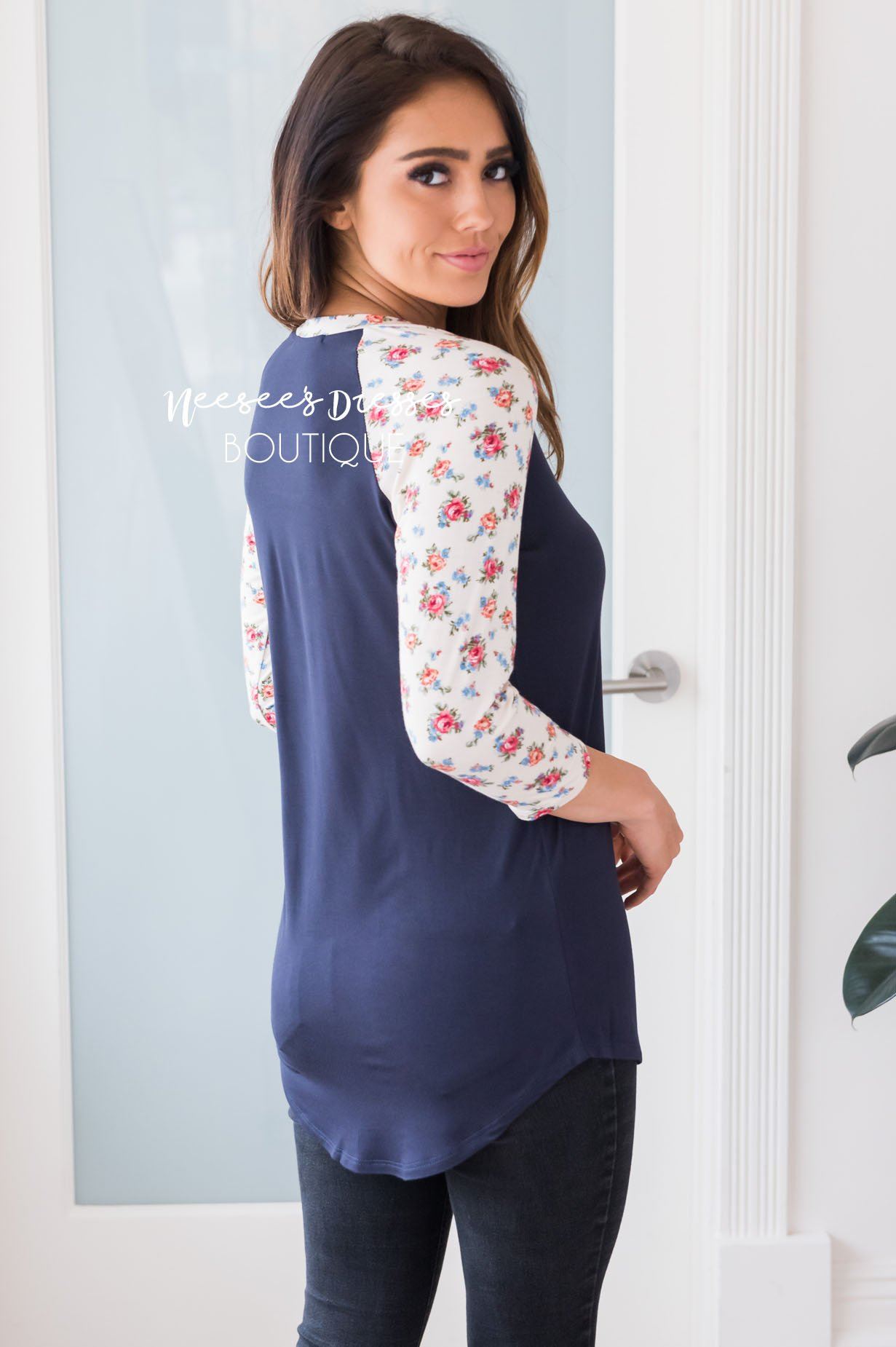 Floral Beauty Modest Baseball Tee