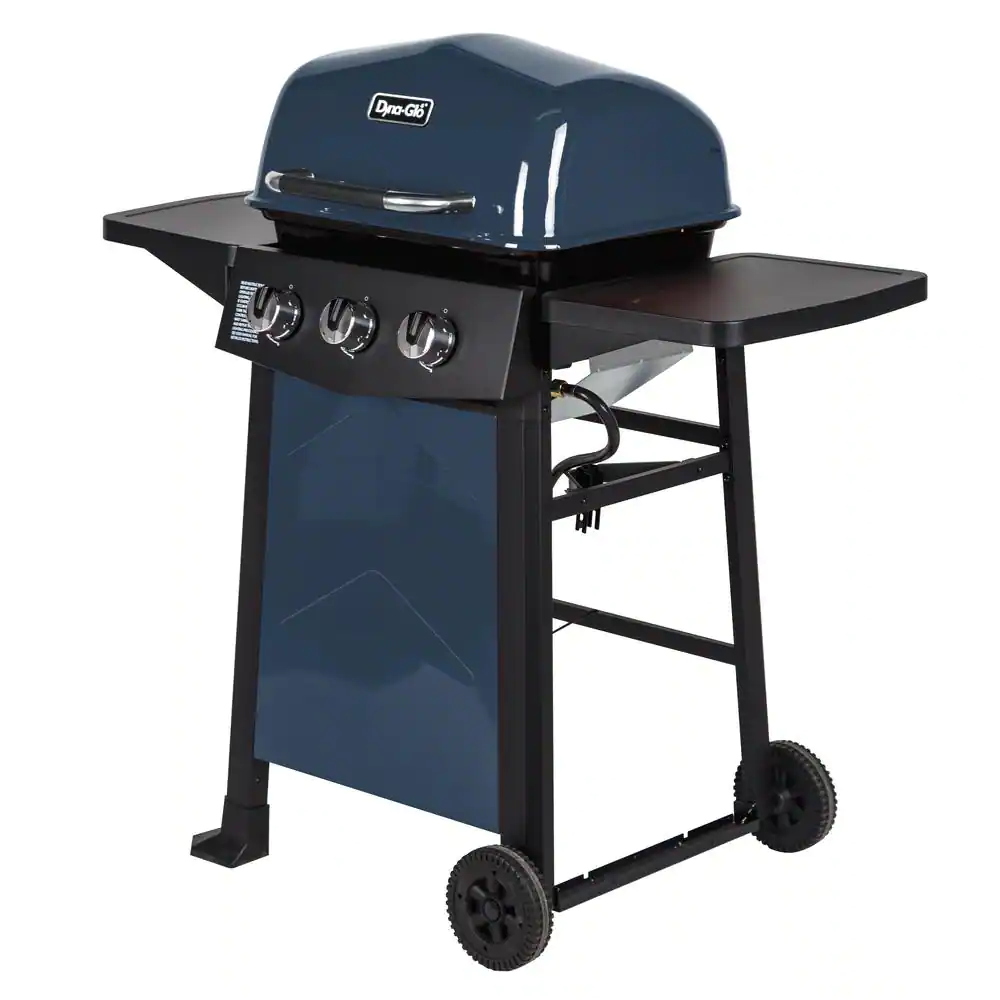 Dyna-Glo DGC310BNP-D 3-Burner Open Cart Propane Gas Grill in Blue