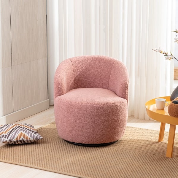 Teddy Fabric Swivel Accent Armchair Barrel Chair