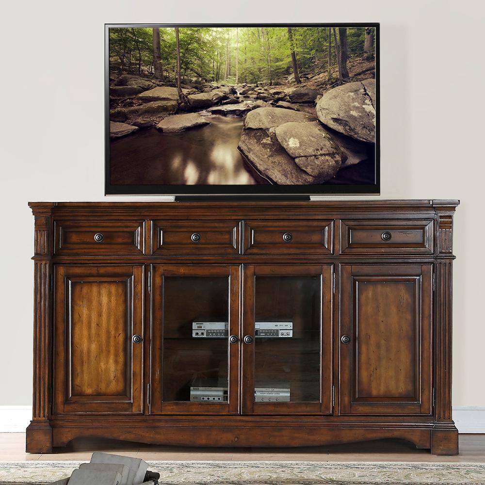 Bridgevine Home Parliament 71.75 in. Hazelnut TV Stand Fits TV's up to 75 in. ZPAR-1772