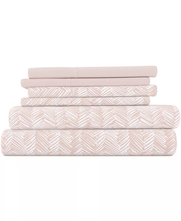 Kaycie Gray Herringbone Easy Care 6-Pc. Sheet Set， Twin