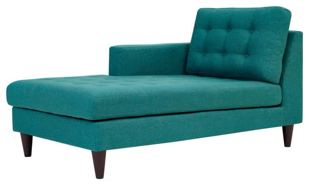 Melanie Teal Left  Arm Upholstered Fabric Chaise   Midcentury   Indoor Chaise Lounge Chairs   by V.S.D Furniture  Houzz